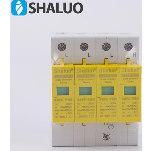 SPD 385V 10KA 20KA 4P 4 pole House Surge Protector protection Protective Low-voltage Arrester Device SLSP1-20D circuit breaker