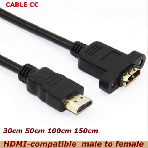 0.3m 1Ft HDMI female-to-male panel installation extension frame gold-plated cable version 1.4, for computer monitor TV projector