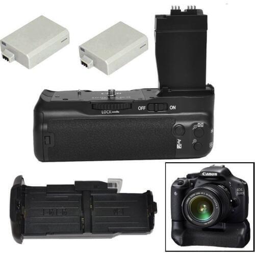 JINTU Vertical Battery shutter Grip holder + 2pcs LP-E8 Kit for Canon EOS 550D 600D 650D Rebel T2i T3i T4i DSLR Camera as BG-E8