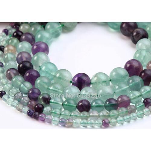 Wholesale Green Fluorite Stone Beads Natural Stone Round Loose Beads for Jewelry Making Necklace Bracelet DIY 4-12mm