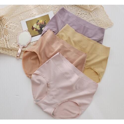 Plus Size 80kg Seamless briefs women cozy High-rise lingerie simple women Panties NSH919