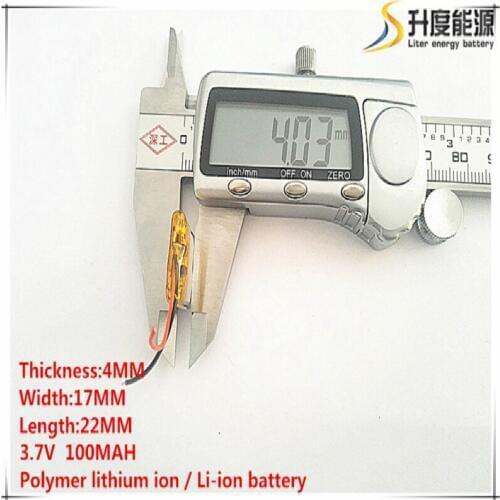 10pcs [SD] 3.7V,100mAH,[401722] Polymer lithium ion / Li-ion battery for TOY,POWER BANK,GPS,mp3,mp4,cell phone,speaker
