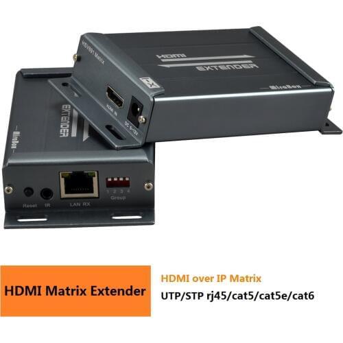 1080p hdmi matrix extender with IR remote control & 3.5 mm jack audio extractor HDMI over UTP STP by cat5e rj45 hdmi IR matrix