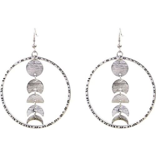 6 pair /lot jewelry fashion jewelry metal moon earrings for women 2021