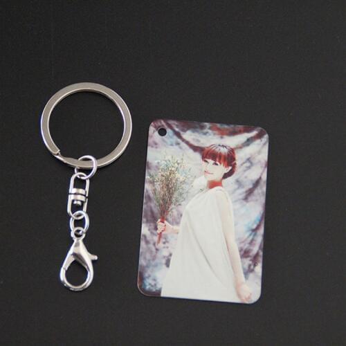 Sublimation aluminum blank keychains hot transfer printing key ring consumables two sides can printed 30pieces/lot new arrival