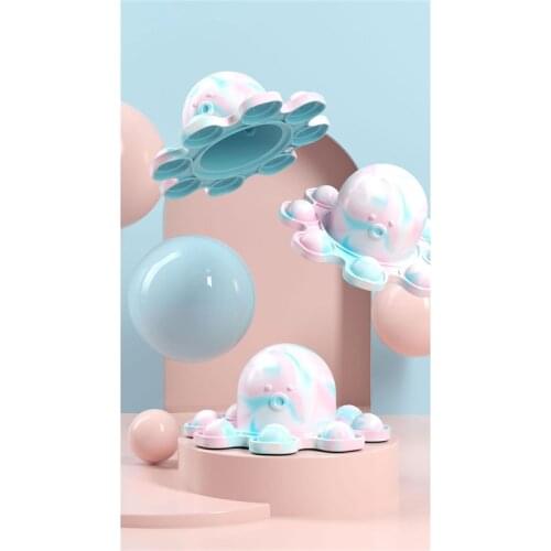 Keychain Stress Relief Pops It Fidget Octopus Push Bubble Pops Fidget Sensory Toy