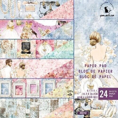 Wedding style Scrapbooking paper pack of 24 sheets handmade craft paper craft Background pad 501