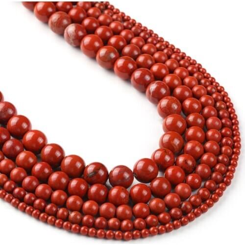 Red Jasper Beads Natural Gemstone Round Loose 4mm 6mm 8mm 10mm 12mm 15" Strand
