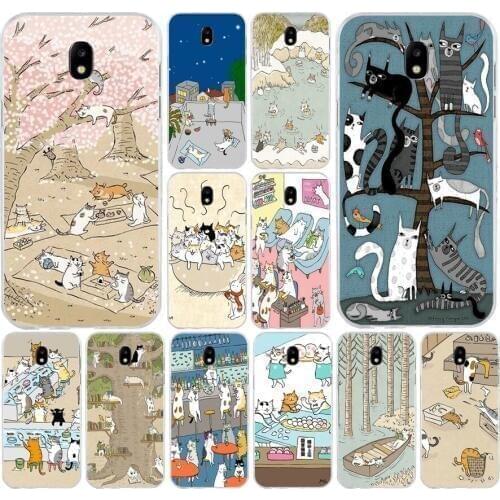 166H Cat Drink Soft Silicone Tpu Cover phone Case for Samsung j3 j5 j7 2016 2017 a3 2016 a5 2017 a6 2018