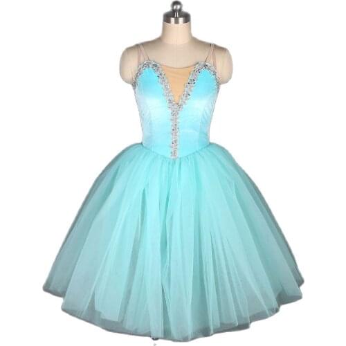 Adult Girls Long Ballet Dance Tutu Leotard Dress Velvet Bodice with Romantic Length Tutu 6 Colors Available 19831