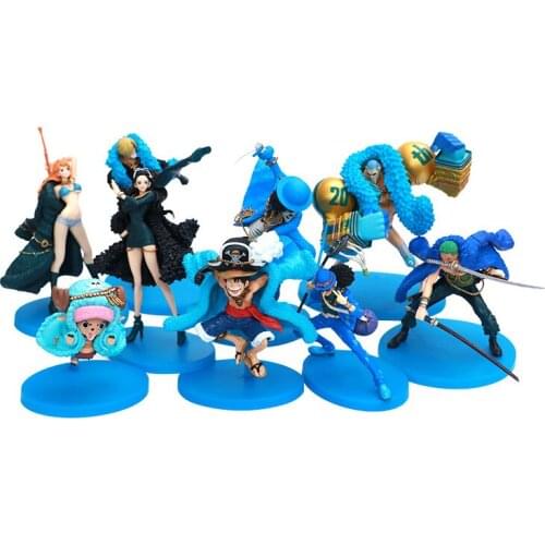 One Piece 20th Anniversary Luffy Zoro Sanji Nami Robin PVC Action Figure Model Toys Boxed Model Toys Figures Children Gifts