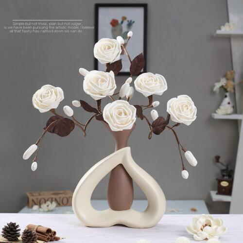 European Modern Simple Ceramic Flower Vase High-quality Decorative Vases Home decoration fashion Wedding Decoration Crafts