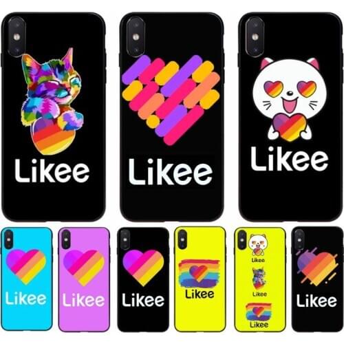 FHNBLJ Likee Funny cat bear love heart Silicone Black Phone Case for iphone 11 Pro Max X XS MAX 6 6s 7 8 plus 5 5S 5SE XR SE2020