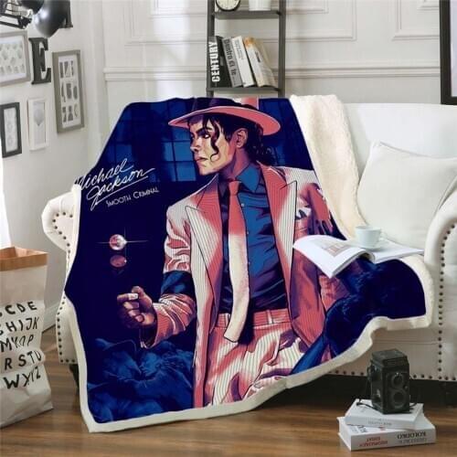 Michael Jackson 3d printed fleece blanket for Beds Hiking Picnic Thick Quilt Fashionable Bedspread Sherpa Throw Blanket style-6