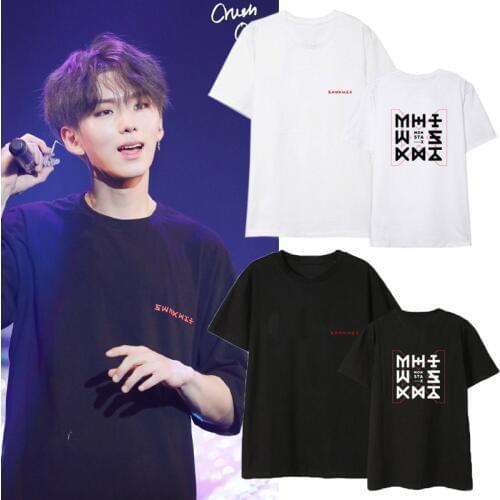 Kpop MONSTA X Same Cotton Tshirt Tee JOOHEON IM SHOWNU Short Sleeve Fashion Unisex Summer Tops