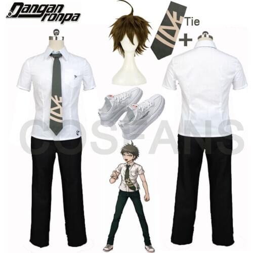 Danganronpa Hajime Hinata Uniform men Cosplay Costume For Men Full Set Costume custom madeHalloween costume wig and shoes