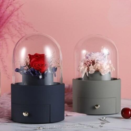 Round Immortality Flower Box Creative Jewelry Box Jewelry Gift Box Packaging Box Custom Logo for Sale In Stock Packaging Box