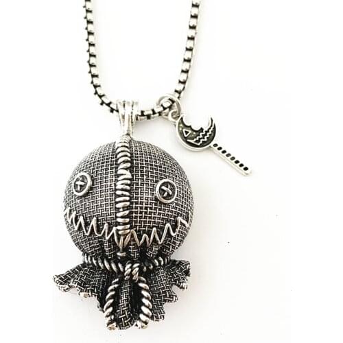 Sam Doll Annabelle Jason Voorhees Trick or Treat Freddy Krueger Horror Necklace Metal Jewelry Man Girl Halloween Gifts