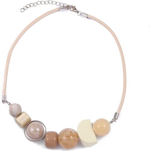 Summer Jewelry 2020 Collar Chuncky Necklace Resin Wood Beads Pendant Necklace Woman Beach Jewelry Goth Streetwear Accessories