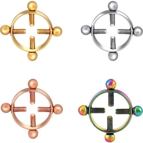 Metal Adjustable Breast Clamps Nipple Clips Fetish Torture Play Metal Breast Clips Nipple Retraction Corrector For Women Sex Toy