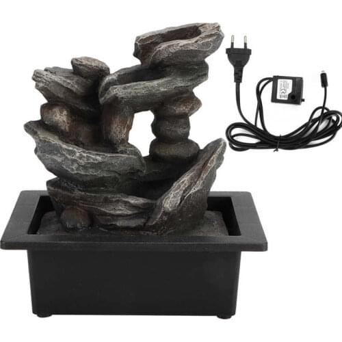 Metal Desktop LED Water Fountain Company Office Tabletop Ornaments Fountain Ornament Crafts for Indoor Home Office Table Decor