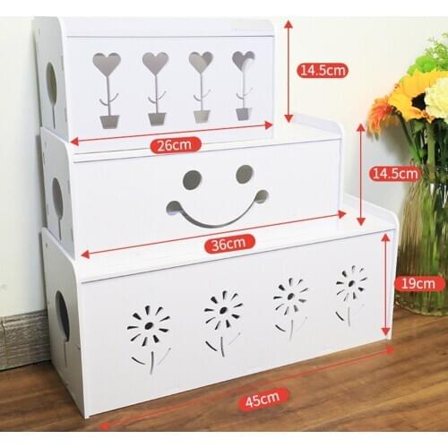 Multifunctional Extra Large Cable Storage Box Socket Power Plug Strip Organizer Wood Board Bracket Home Decor
