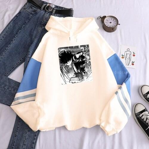 Fashion Manga Anime My Hero Academia Midoriya Izuku Fighting Printing Hoodies Women Harajuku Korean Trendy Patchwork Sweatshirts