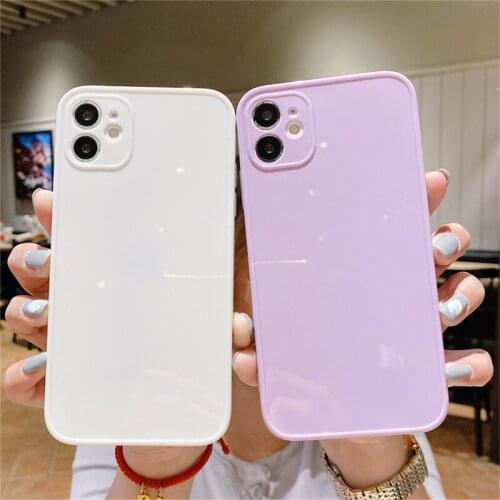 Ottwn Fashion Candy Color Phone Case For iPhone 11 12 Pro Mini X XR XS Max 7 8 Plus SE2020 Camera Protection Soft TPU Back Cover