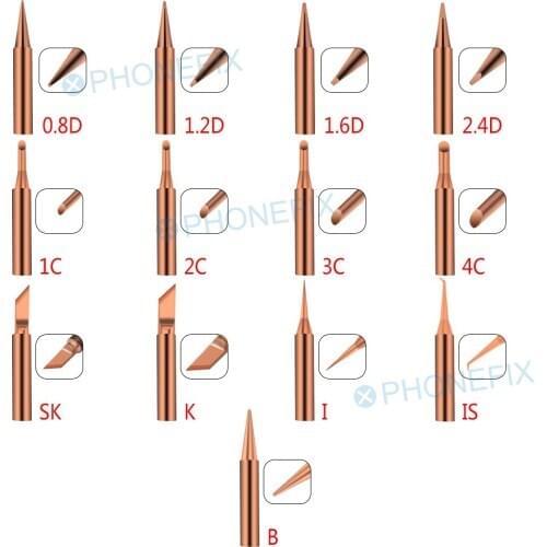 900M Series Soldering Iron Tip Lead-free Pure Copper Welding Head BGA Soldering Tools for Hakko 936 Saike 909D Soldering Station