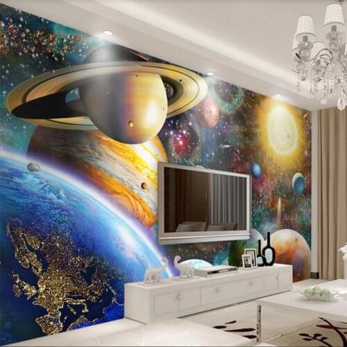 Beibehang Custom wallpaper 3d space universe childrens room bedroom large mural wall papers home decor mural 3d papel de parede