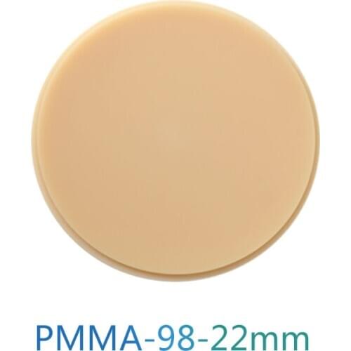 PMMA 98x22mm Dental Acrylic PMMA C1/C2/C3/C4/D2/D3/D4/Clear CAD CAM Blocks/PMMA Disc Temporary Bridge Dental Restorations