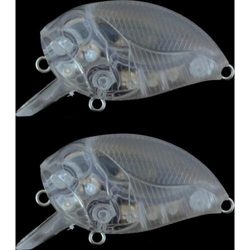 Crankbait Fishing Lure Blanks 10pcs/lot 4.2cm 7.2g Unpainted Crankbait Lure Bodies Plastic Clear DIY Hard Lure Artificial Bait