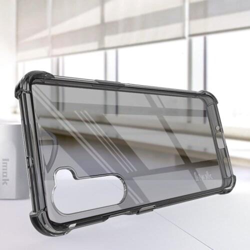 For Oneplus Nord IMAK Airbag Surrounded Protection Shockproof Case Clear Soft TPU Case Dropresistance Clear Black Oneplus Nord