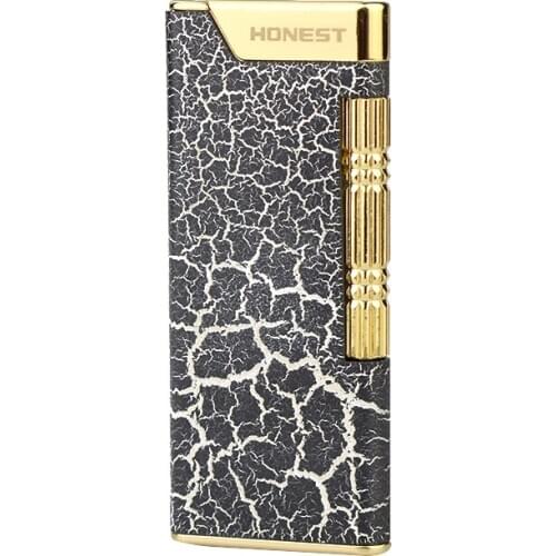 Luxury Square Honest Lighter Side Jet Flame Gas Lighter Portable Pocket Cigar Cigarette Lighter, Send Random Color