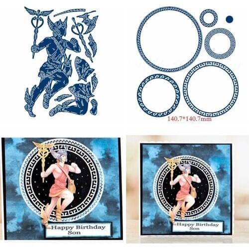 Soldier Shield Cicle Frame Metal Cutting Dies Stencils for DIY Scrapbooking Photo Album Decorative Embossing Crafts Supplier Die