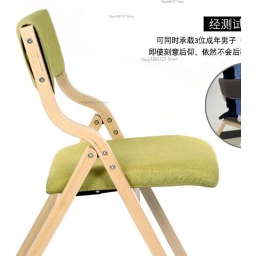 Folding Chair Household Solid Wood Simple Nordic Dining Chair Folding Chair Chair Back Chair Portable Office Wooden Stool Stool