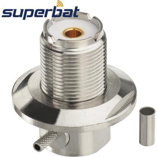 Superbat UHF Jack Solder SO239 Right Angle RF Connector for Cable RG316 RG174,RG178,LMR100