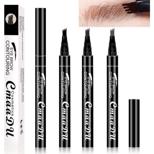 Eyebrow Tattoo Pen Fine Sketch Liquid Eyebrow Pencil Waterproof Tattoo Eye Brow Pen Smudge-proof Waterproof