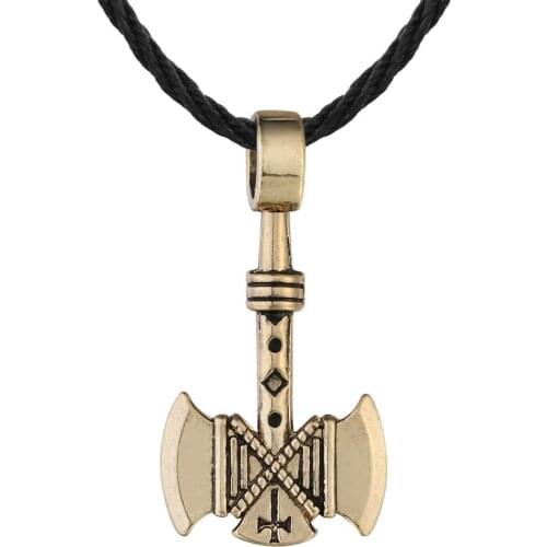 Unique creative style Ancient bronze ancient silver axe pendant mens Slavic pendant necklace
