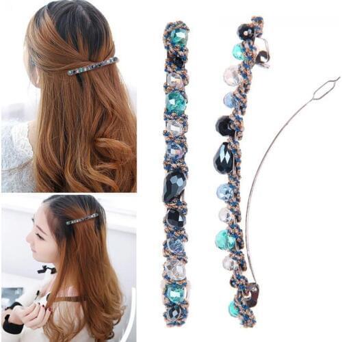 Colorful Crystal Rhinestone Hair Clips Barrette Womens Hair Accessories Hairpins Elegant Jewelry Girls Gift Ornaments Hair Pins