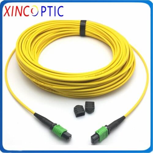 1/2/3/5/7/10/15/20/25/30M,12C,SMF,OS1,MPO/APC Female to MPO/APC (F ) 3.0mm LSZH Mini Round Yellow Jacket Fiber Optic Patch Cord