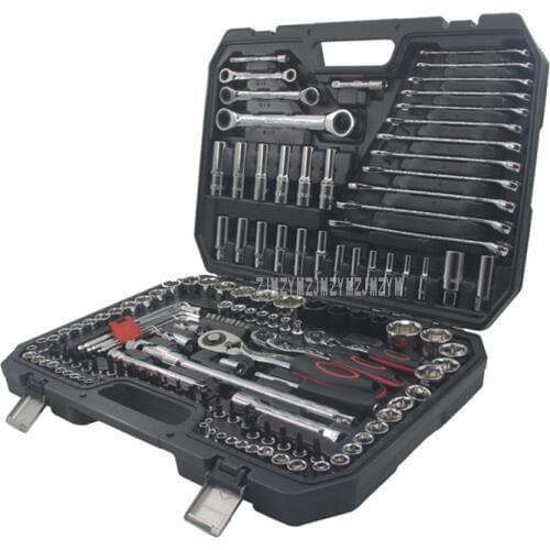 1Set/ 150pcs Mechanics Repair Tool Set for Car Tire Hub Repair Spanner Wrench Socket Car Bike Bicycle Repair Tool Kits GT-0150
