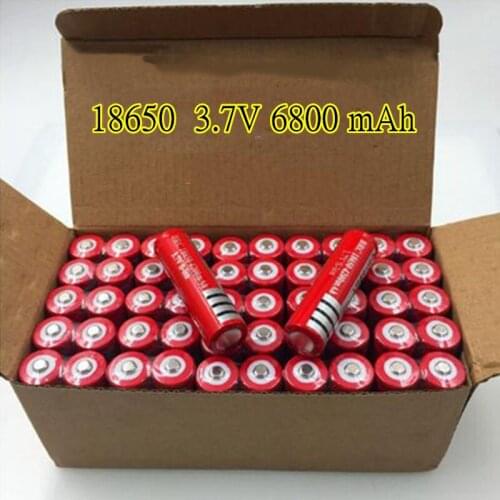 100% original 18650 battery 3.7V 6800mAh rechargeable liion battery for Led flashlight Torch batery litio battery