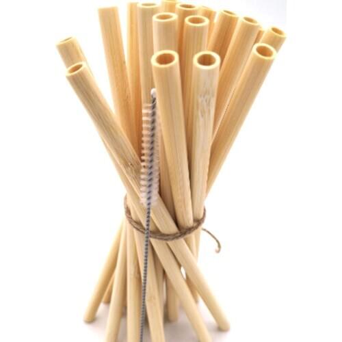 100pcs 100% NATURAL BAMBOO Straws drinking straw for Party Birthday Wedding