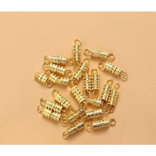 20 Pcs Cylinder Fasteners Buckles Closed Bead End Clasp Screw Hook for DIY Bracelet Necklace Connectors Jewelry Making Diy