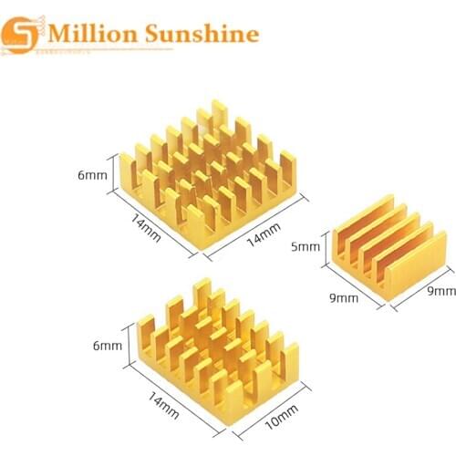 Raspberry Pi 4B Heat Sink 3pcs Aluminum Heatsink Radiator Cooling Kit Cooler for Raspberry Pi 4 Model B RPI144