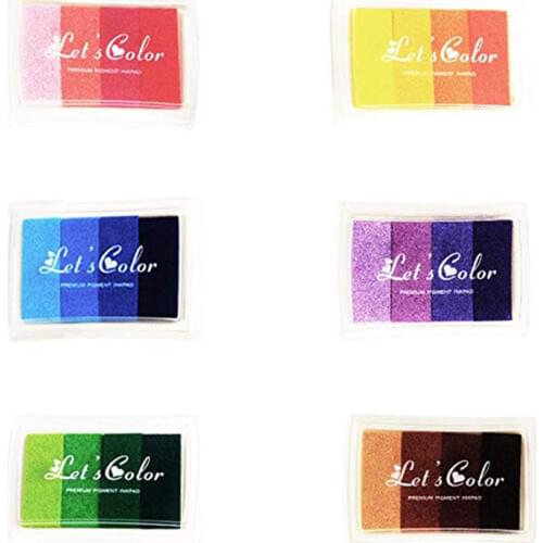 6pcs/lot 6 stype Gradient Inkpad Ink Silicon Clear Stamp Craft Inkpad Set For Diy Scrapbooking Comunion