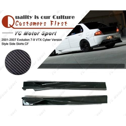 Car Accessories Carbon Fiber VTX Cyber Version Style Side Skirts Fit For 2001-2007 Evolution 7-9 EVO 7 8 9 Side Skirt