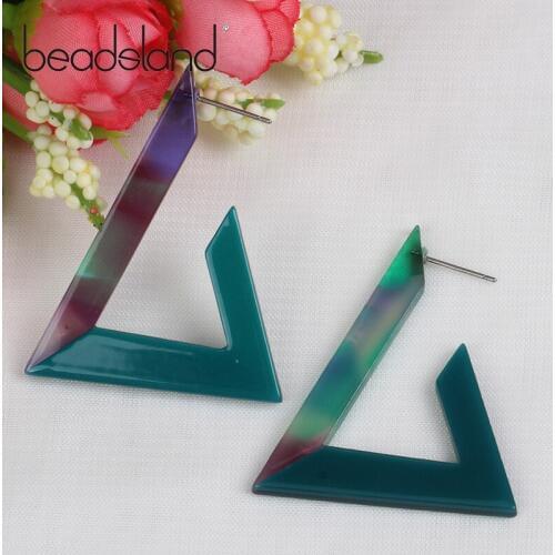 Beadsland Acetic Acrylic Triangle shapped Post Earrings For Women Fashion Jewelry Girl Gift 38762