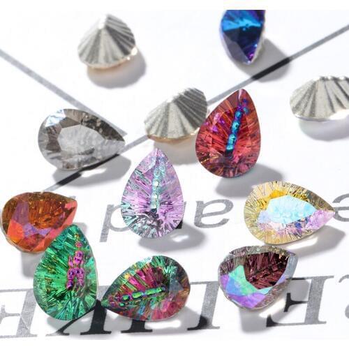 7x10mm Drop Shape Rhinestones New Arrival Shiny Fancy Stones Pointback Glue On Rhinestones Glass Material Crystal Strass